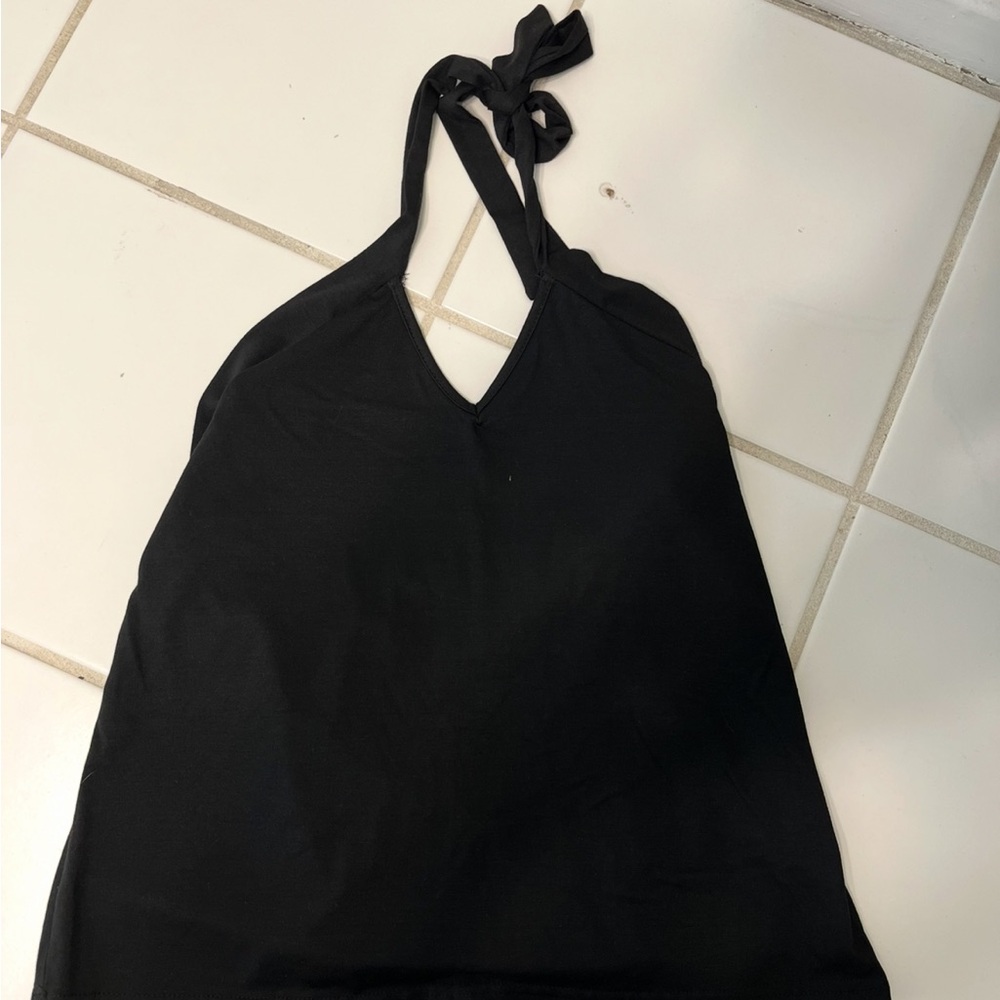 Elegant Black Halter Top